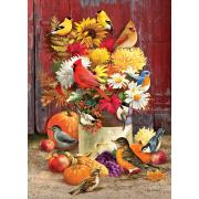 Cobble Hill Puzzle Bouquet d'automne avec oiseaux 1000 pièce