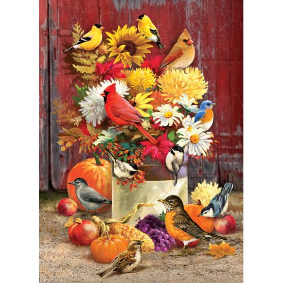 Cobble Hill Puzzle Bouquet d'automne avec oiseaux 1000 pièce