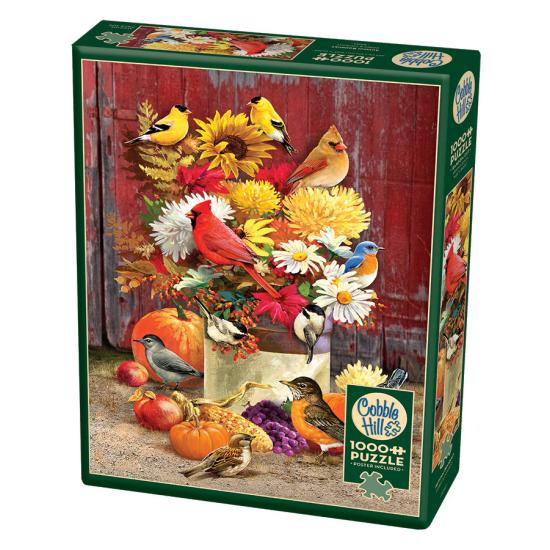 Cobble Hill Puzzle Bouquet d'automne avec oiseaux 1000 pièce