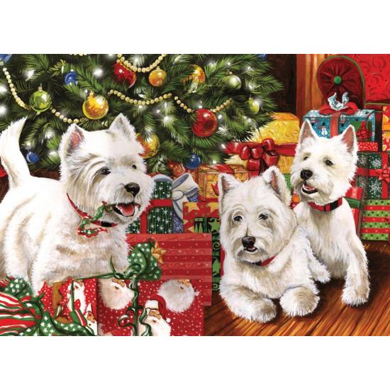 Puzzle Cobble Hill Scotties sous le sapin de Noël 1000 pièces Puzzle Cobble Hill Scotties sous le sapin de Noël 1000 pièces