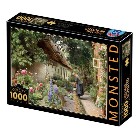 D-Toys Vieille femme arrosant Thached Farm Puzzle 1000 pièces