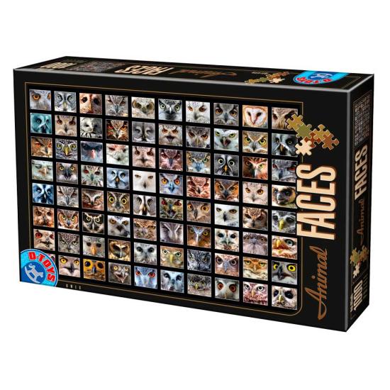 D-Toys Puzzle Visages d'Animaux Hiboux 1000 Pièces
