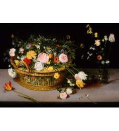 D-Toys Puzzle Fleurs dans un panier en bois 1000 pièces