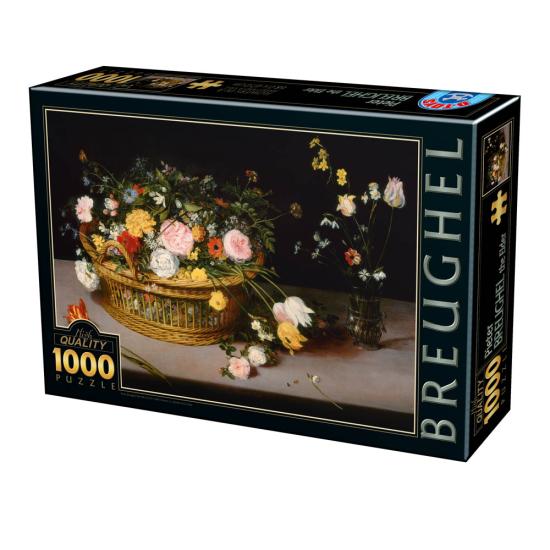 D-Toys Puzzle Fleurs dans un panier en bois 1000 pièces