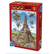 Puzzle D-Toys La Construction de la Tour Eiffel 1000 pièces