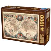 D-Toys Puzzle carte du monde vintage 1000 pièces