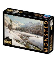 Puzzle D-Toys Paysage d'hiver en Suisse 1000 pièces