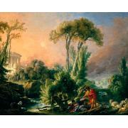 Puzzle D-Toys Paysage fluvial avec ancien temple 1000 pièces