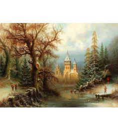 Puzzle D-Toys Paysage d'hiver romantique 1000 pièces