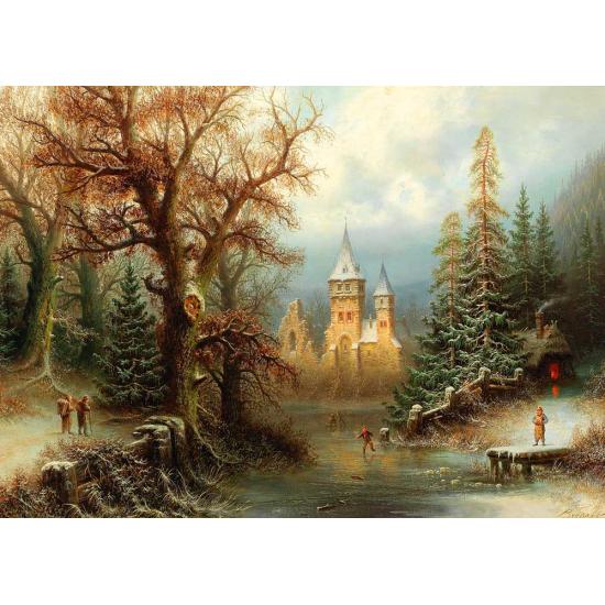 Puzzle D-Toys Paysage d'hiver romantique 1000 pièces