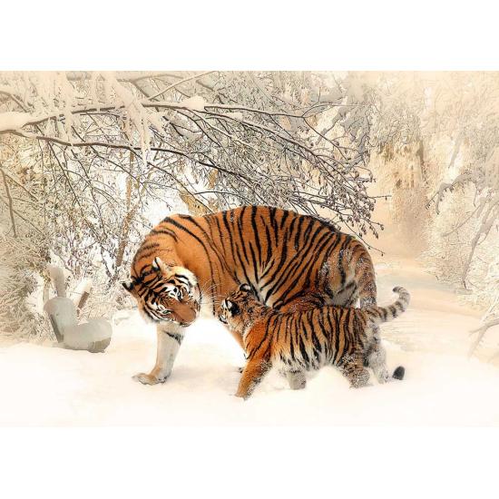 Deico Puzzle Tigres dans la neige 1000 pièces