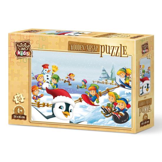 Puzzle en bois Art Puzzle Athlètes d'hiver 25 pièces