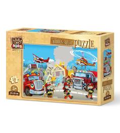 Puzzle en Bois Art Puzzle Pompiers Héros 50 Pièces