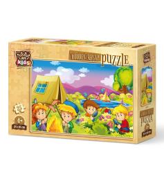 Puzzle en bois Art Puzzle Campeurs curieux 25 pcs