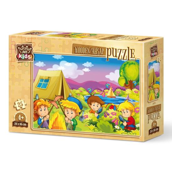 Puzzle en bois Art Puzzle Campeurs curieux 25 pcs Puzzle en bois Art Puzzle Campeurs curieux 25 pcs