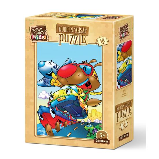 Puzzle en bois Art Puzzle Le chien rapide 16 pièces