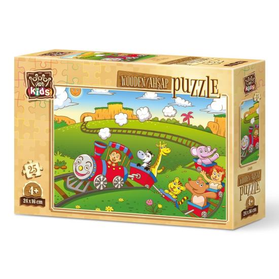 Puzzle en bois Art Puzzle Le train des animaux 25 pièces