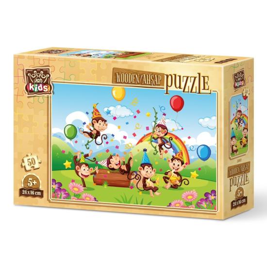 Puzzle en bois Art Puzzle Monkey Party 50 pcs Puzzle en bois Art Puzzle Monkey Party 50 pcs