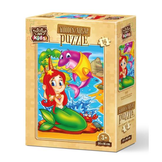Puzzle en bois Art Puzzle La Petite Sirène et ses Amis 16 Pcs