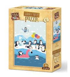 Puzzle en Bois Art Puzzle Pingouins Mignons 25 Pcs