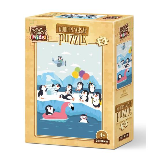 Puzzle en Bois Art Puzzle Pingouins Mignons 25 Pcs