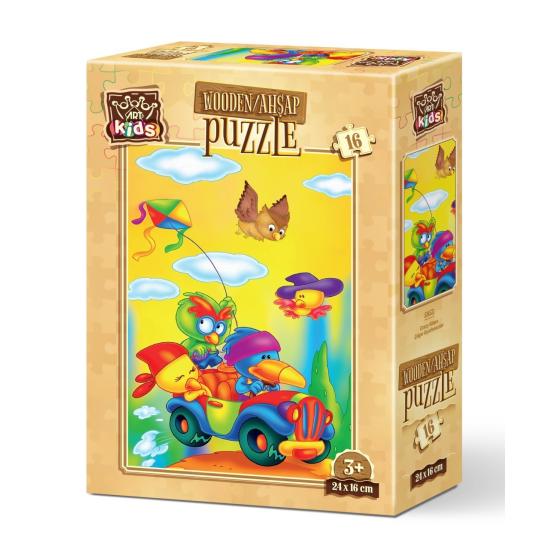 Puzzle en bois Art Puzzle Crazy Birds 16 pièces