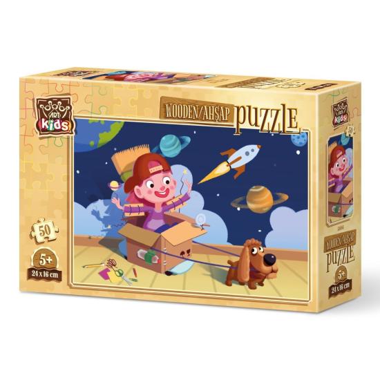 Puzzle en Bois Art Petit Astronaute Puzzle 50 Pcs Puzzle en Bois Art Petit Astronaute Puzzle 50 Pcs