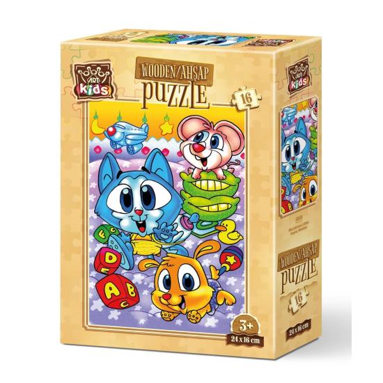 Puzzle en Bois Art Puzzle Petits Coquins 16 Pcs