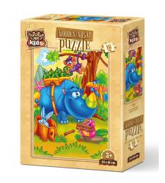 Puzzle en bois Art Puzzle Rhinoceros Worker 16 pièces