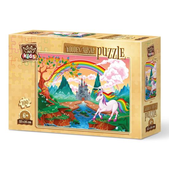 Puzzle en bois Art Licorne arc-en-ciel Puzzle 100 pièces