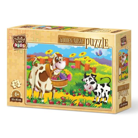Puzzle en Bois Art Puzzle Vache Romantique 25 Pcs