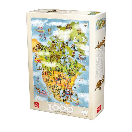 Deico Carte animée de l'Amérique Puzzle 1000 pièces Deico Carte animée de l'Amérique Puzzle 1000 pièces