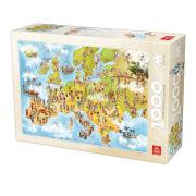 Deico Puzzle Carte d'Europe Animée 1000 Pièces