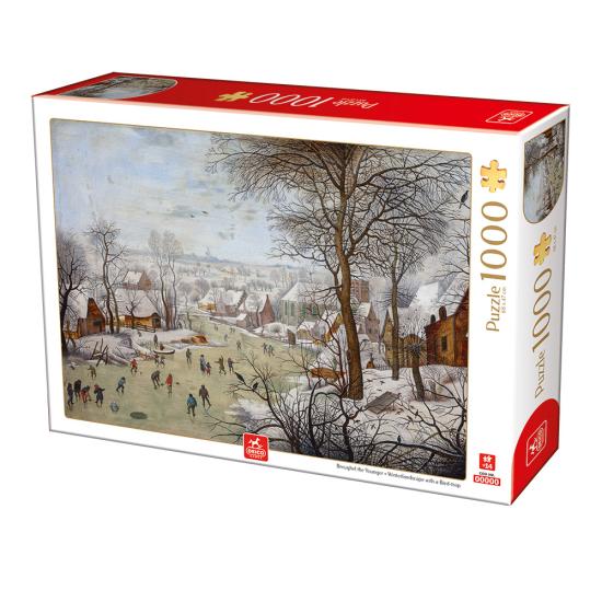 Deico Puzzle Paysage d'hiver avec patineurs 1000 pcs