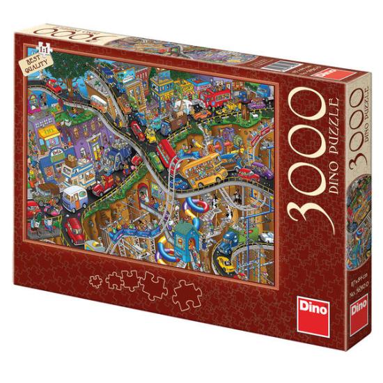 Crazy Roads Dino Puzzle 3000 pièces
