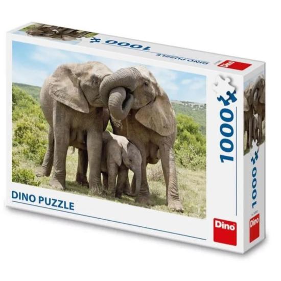 Puzzle 1000 pièces Famille d'éléphants Dino