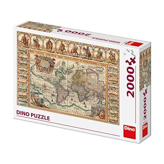 Dino Puzzle Carte du Vieux Monde 2000 Pièces