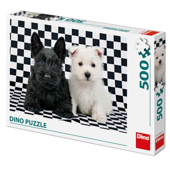 Dino Puzzle Couple de chiots Terrier 500 pièces