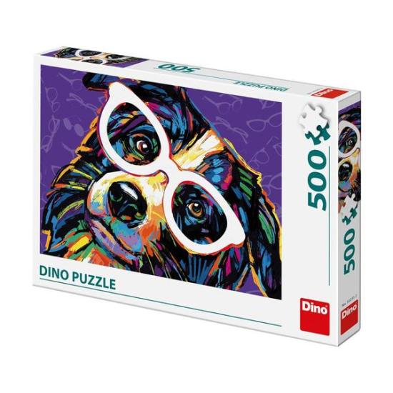 Puzzle 500 pièces Chien Dino avec lunettes