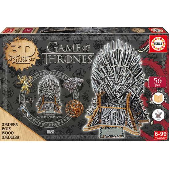 Puzzle 3D Trône de Fer Educa, Game of Thrones 56 pièces