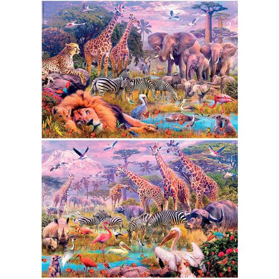 Puzzle Educa Animaux sauvages 2 x 100 pièces