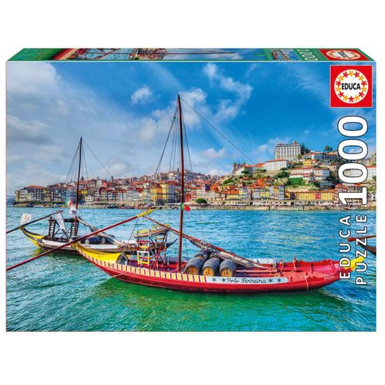 Puzzle Educa Bateaux Rabelos, Porto 1000 pièces