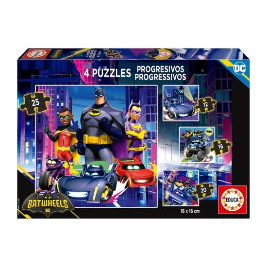 Puzzle Educa Batwheels Progressif 12+16+20+25 Pièces