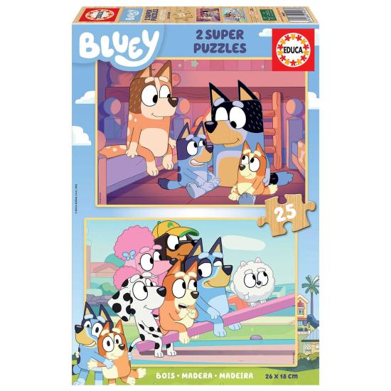 Puzzle Educa Bluey 2 x 25 pièces en bois
