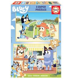 Puzzle Educa Bluey 2 x 50 mcx Bois