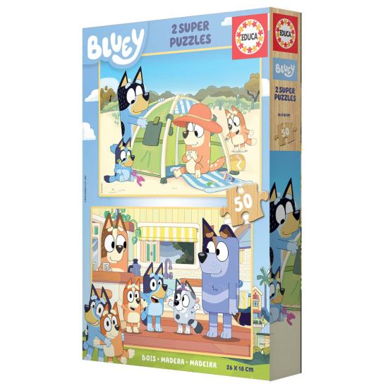 Puzzle Educa Bluey 2 x 50 mcx Bois