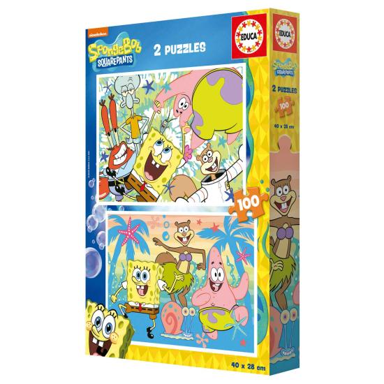 Puzzle Educa Bob l'éponge 2 x 100 pièces Puzzle Educa Bob l'éponge 2 x 100 pièces