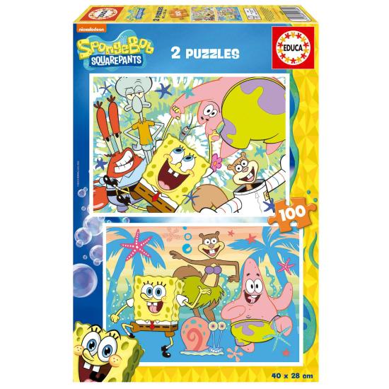 Puzzle Educa Bob l'éponge 2 x 100 pièces Puzzle Educa Bob l'éponge 2 x 100 pièces