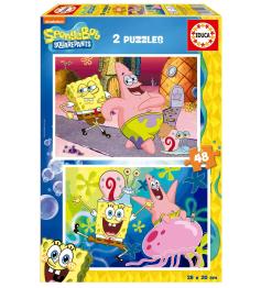 Puzzle Educa Bob l'éponge de 2 x 48 pièces