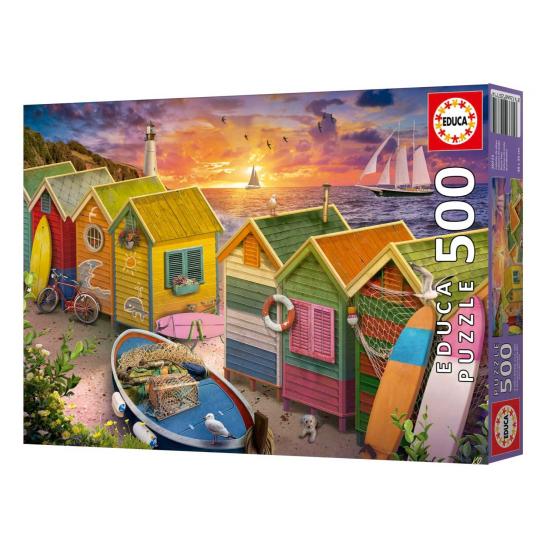 Puzzle Educa Cabanes de Plage 500 pièces